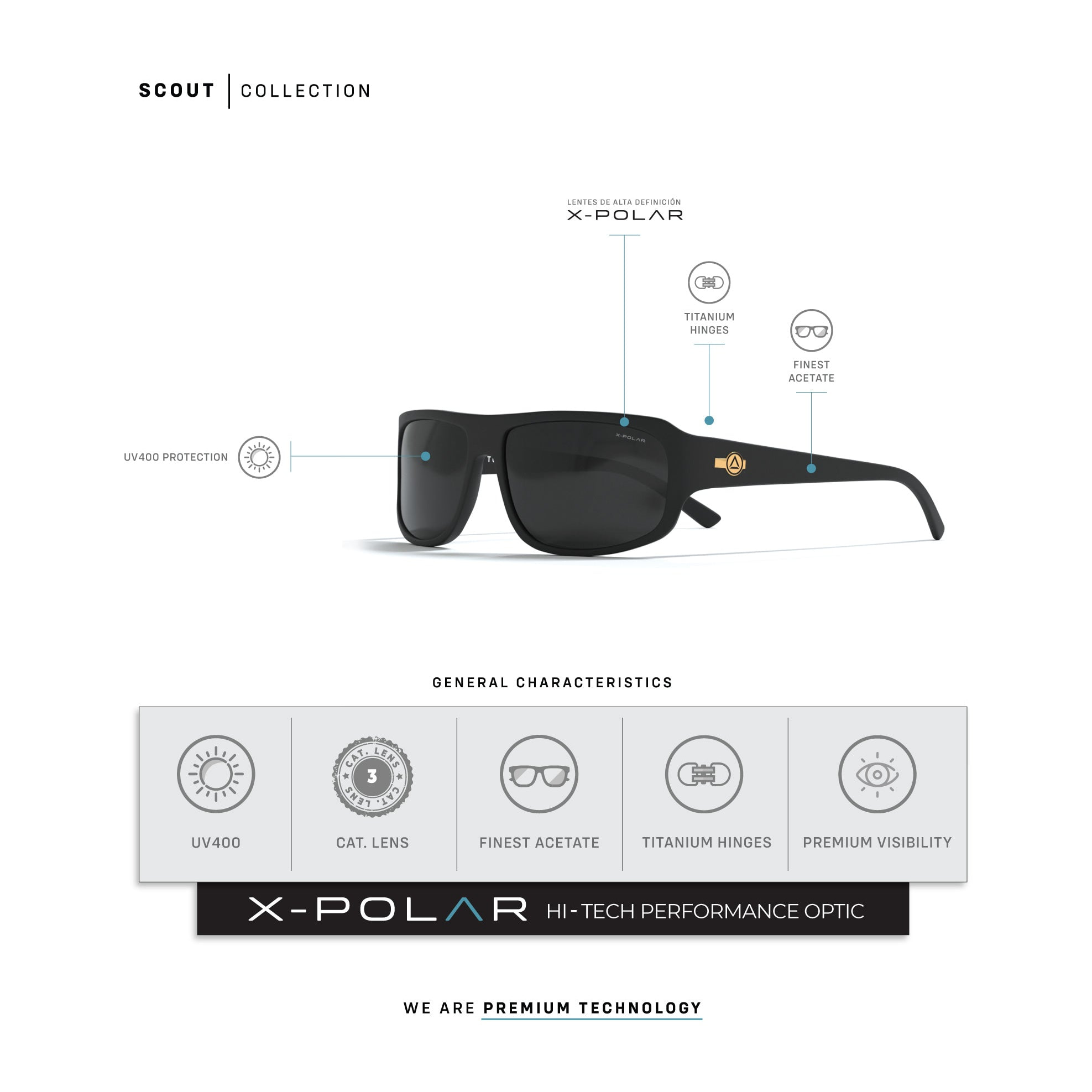 Gafas de Sol Uller Scout Black / Black para hombre y para mujer