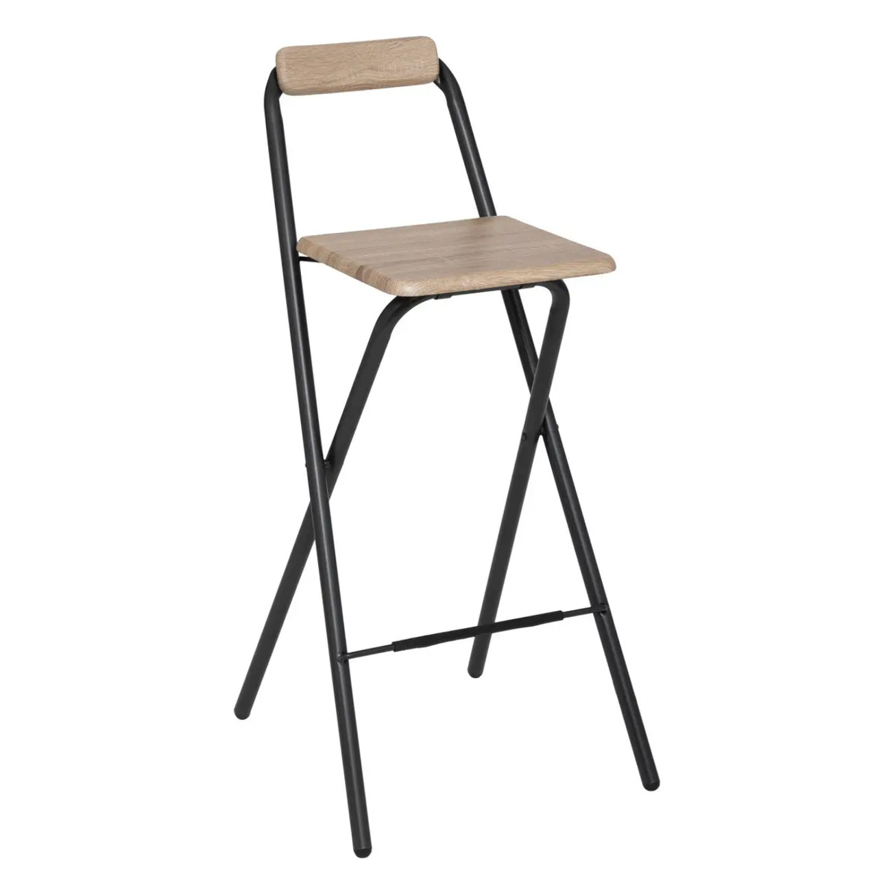 Chaise de bar pliante Effêt chêne naturel Louna