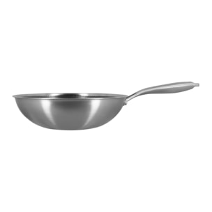 Wok en acier inoxydable revêtu antiadhésif 28cm - tous feux TRINOX