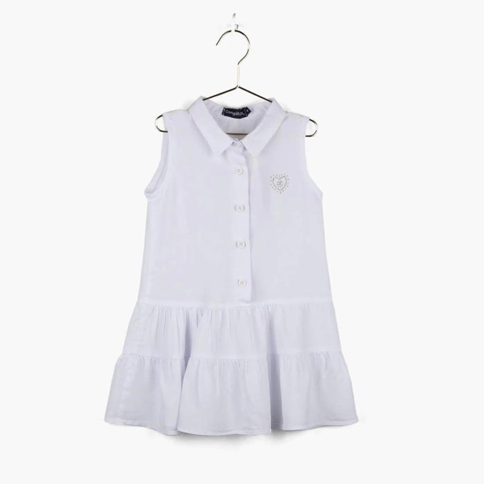 Vestido Camisero de Niña Blanco