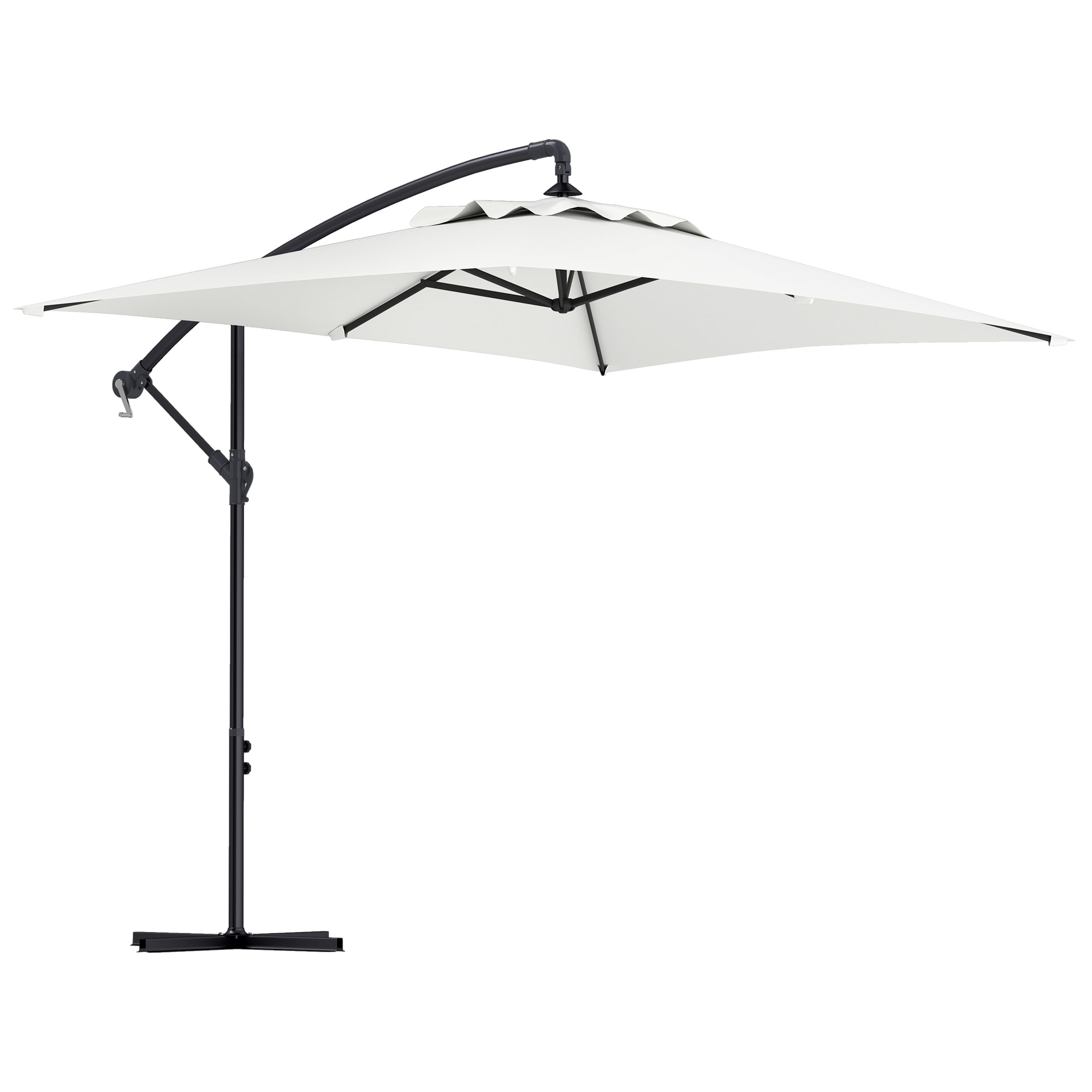 Parasol déporté rectangulaire 3 x 2 m – Manivelle – Protection UV