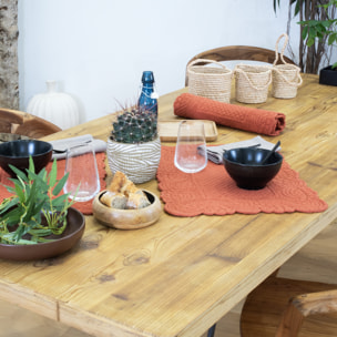 Set de table morphée coton matelassé - Brique