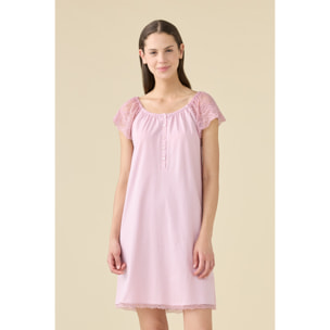 Camicia da notte donna estiva in cotone articolo unito. Noidinotte