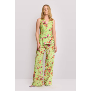 Kocca - Top con stampa floreale all over Donna, Fantasia, Scollo a V