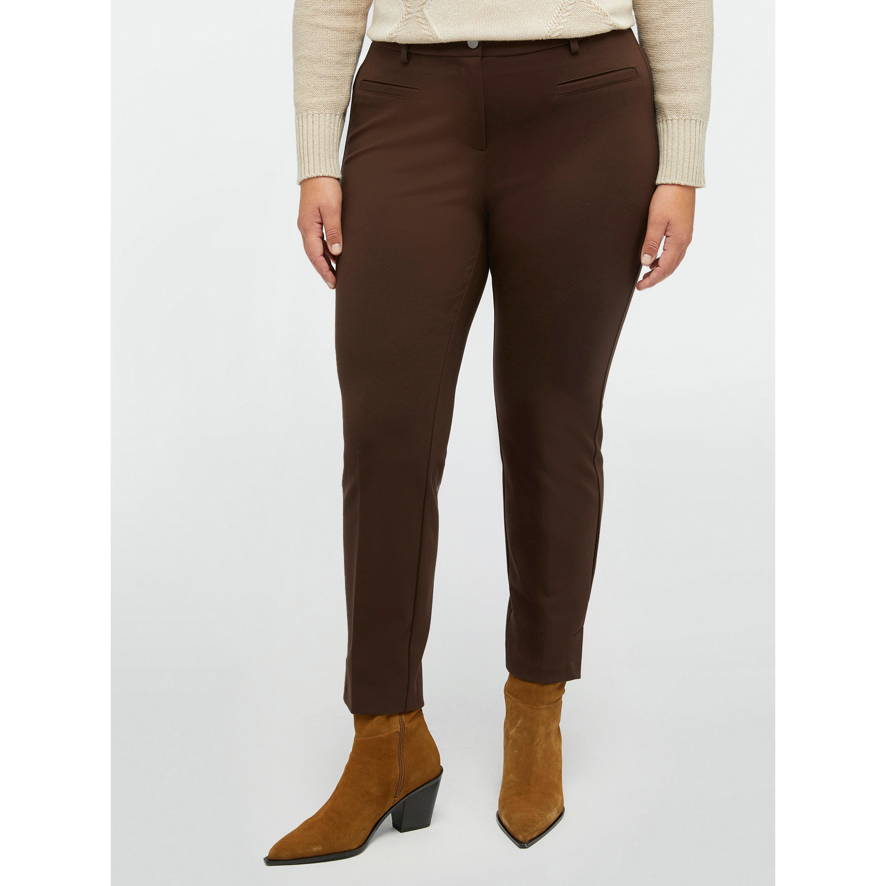 Fiorella Rubino - Pantalones skinny de viscosa LENZING™ ECOVERO™ - Marrón