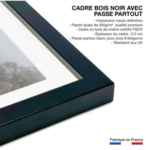 Affiche paysage Un matin glacial Affiche + cadre en bois - Noir