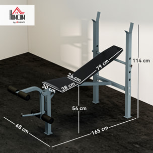 Banco de Pesas Altura Ajustable Banco de Musculación Multifuncional Máquina de Fitness Entrenar Completo con Respaldo Regulable Carga 300 kg 165x68x114 cm