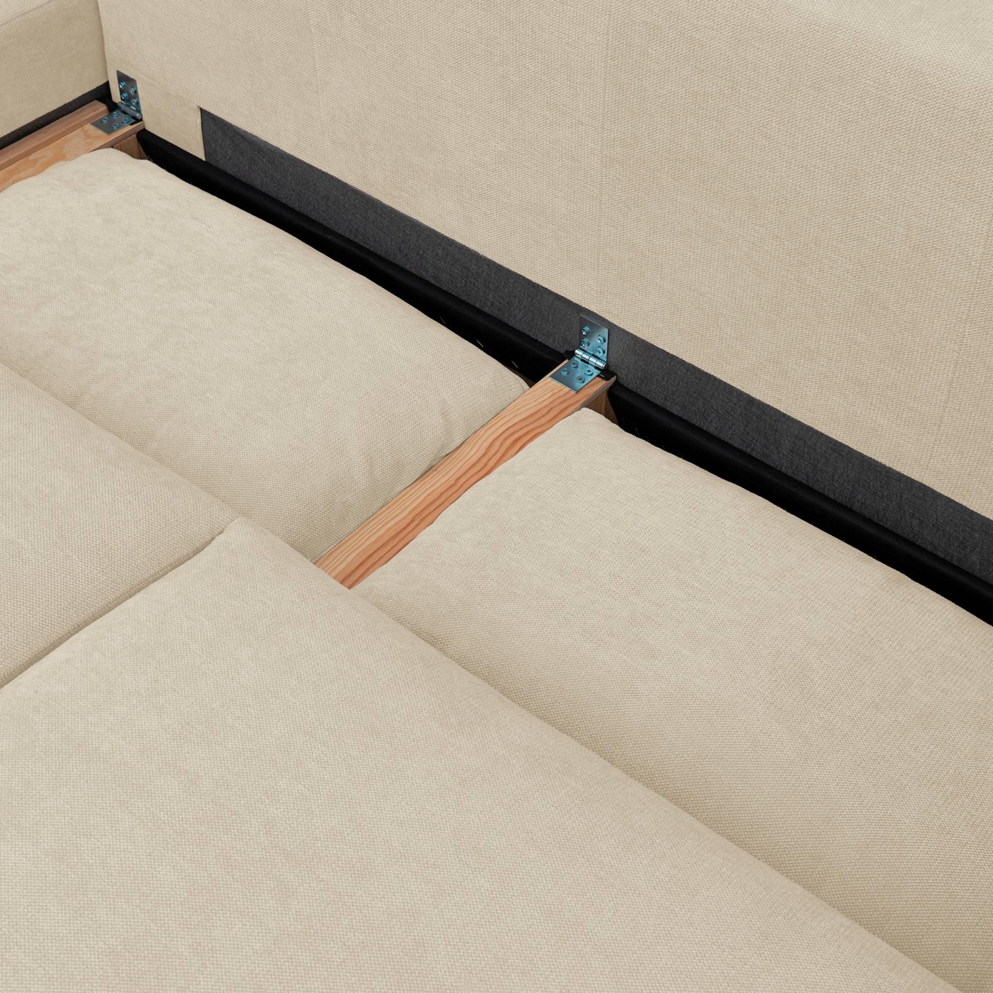 Canapé d'angle convertible réversible 3 places tissu chenille avec coffre THEO