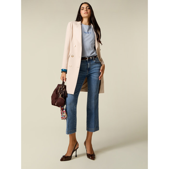 Oltre - Jeans flare stone washed - Blu