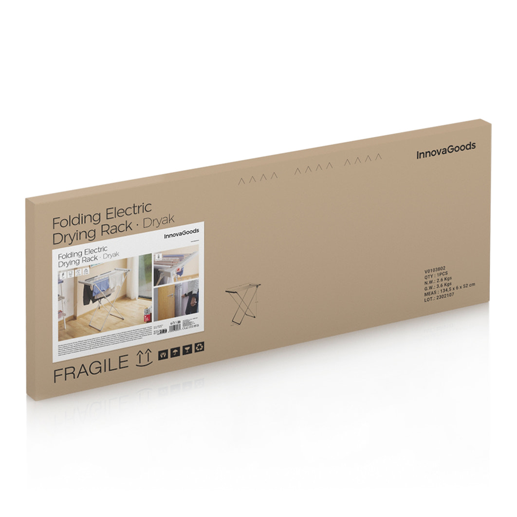 Asciugatrice elettrica pieghevole 8 Barre - grigio - 50x97x5 cm