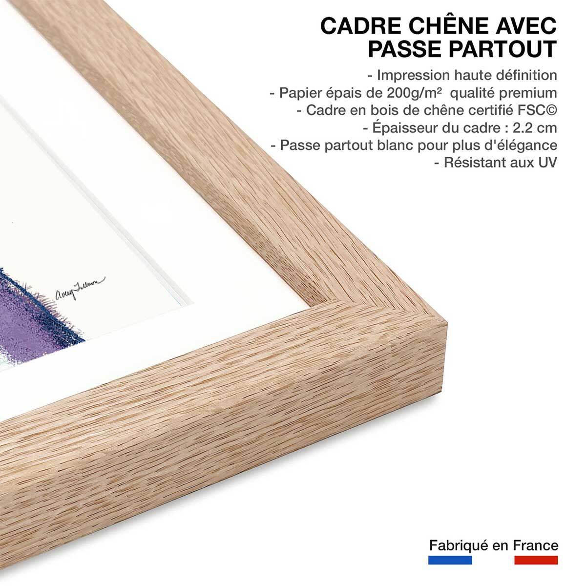 Affiche Ulysses Bouledogue français Affiche sous cadre bois