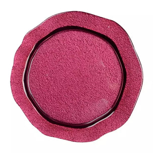Lot de 6 Assiette à dessert fuchsia