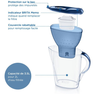 Carafe filtrante BRITA marella XL bleu