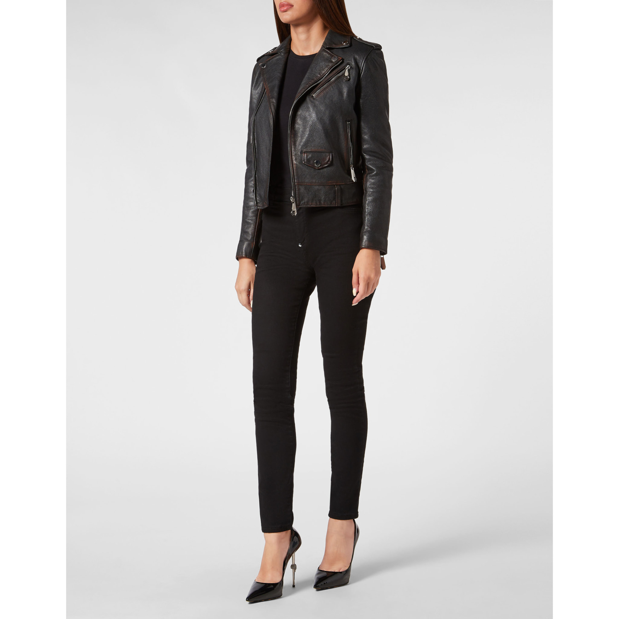 PHILIPP PLEIN Biker de cuero