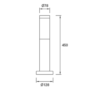 Forlight Koral Baliza Exterior para Jardín Resistente al Agua IP55. Bolardo de Acero Inoxidable Gris Urbano 23W. E27