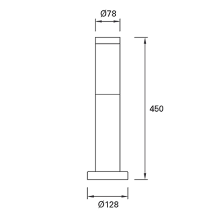 Forlight Koral Baliza Exterior para Jardín Resistente al Agua IP55. Bolardo de Acero Inoxidable Gris Urbano 23W. E27
