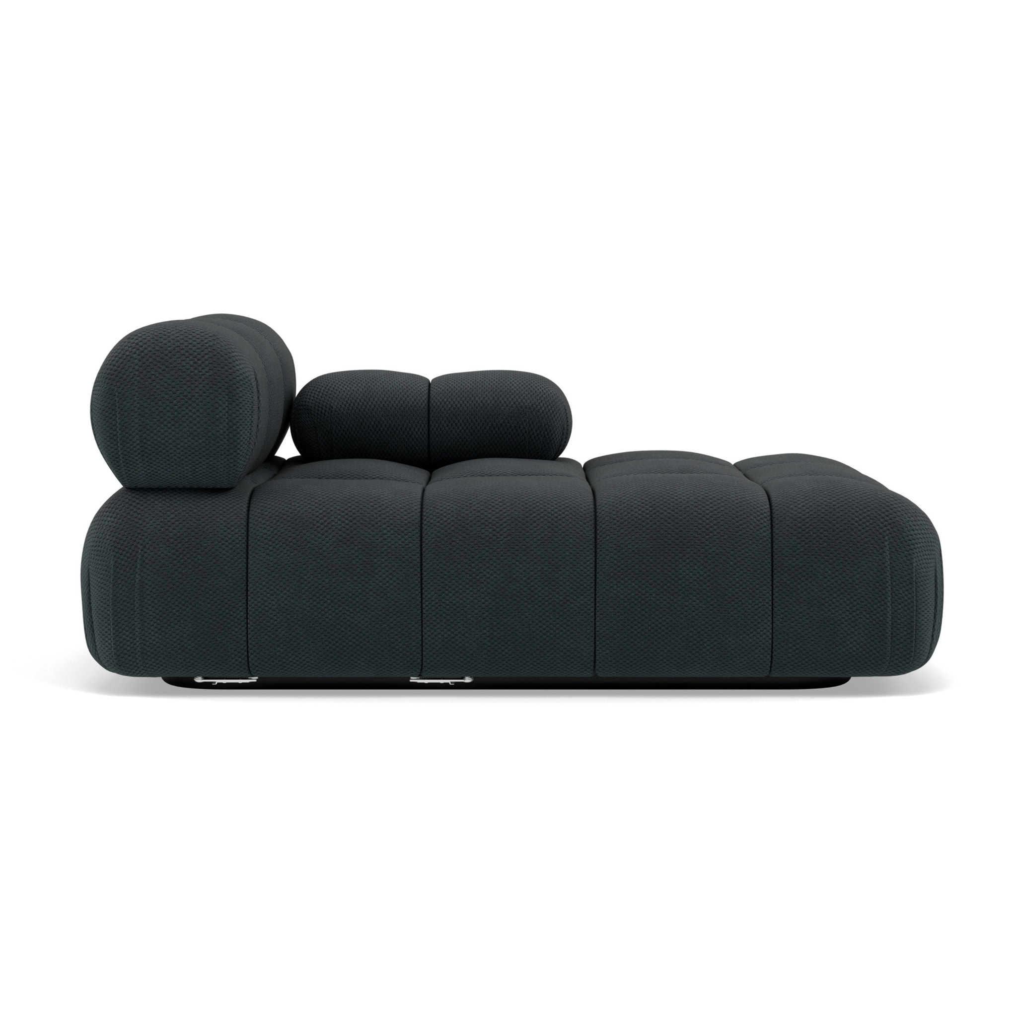 Ruby - module d'assise méridienne droite en velours texturé - Noir