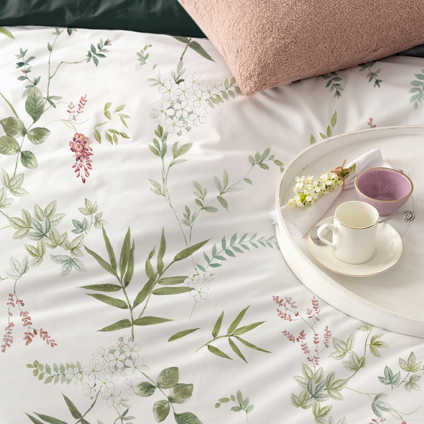 Housse de couette verte trèfle