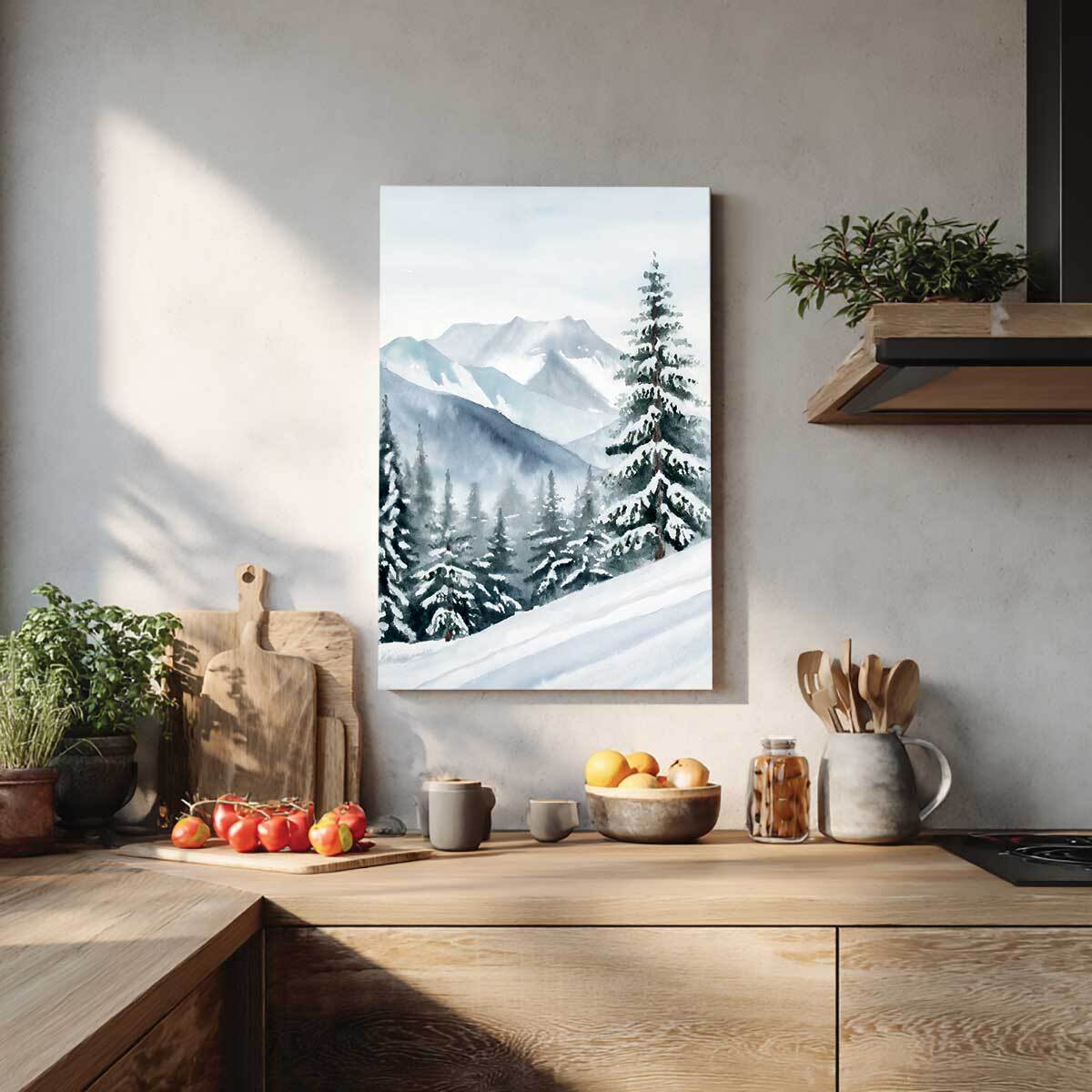 Tableau illustré Pente enneigée Tableau alu Dibond