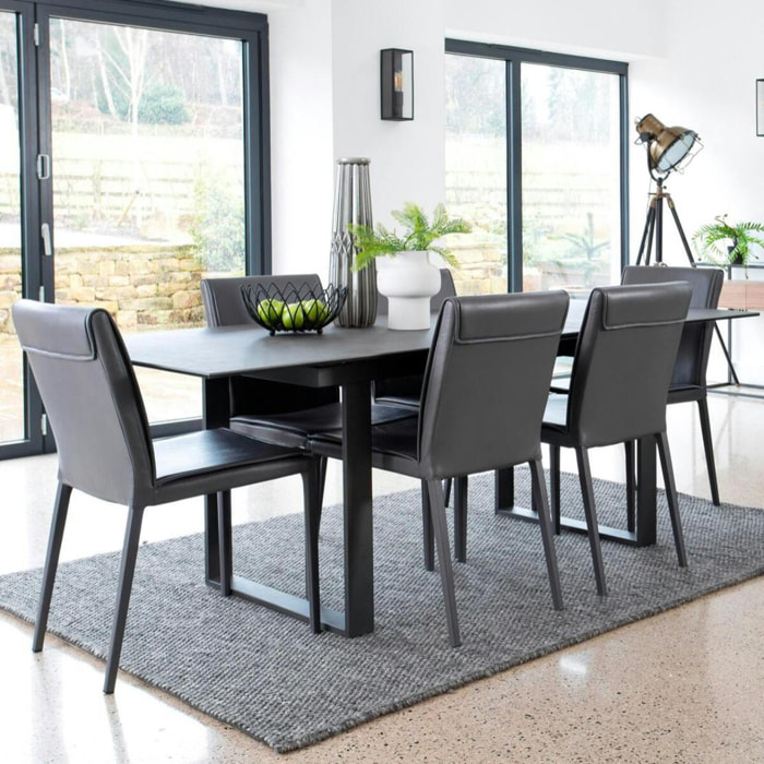 Table extensible 176/216 cm en céramique grise TORONTO
