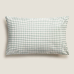 Funda de almohada algodón 180 hilos cuadros vichy Kimcua color agua marina 100% Algodón
