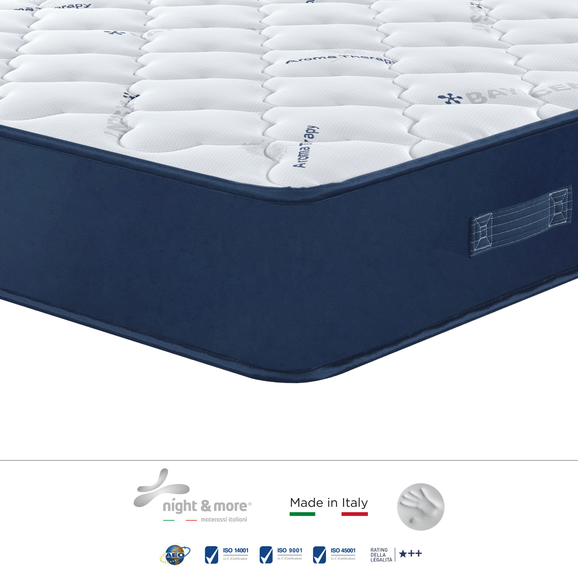 "Audrey" H24 cm 160x200 2 guanciali Memory OMAGGIO in schiuma poliuretano ad alta densità e 5,5cm memory foam