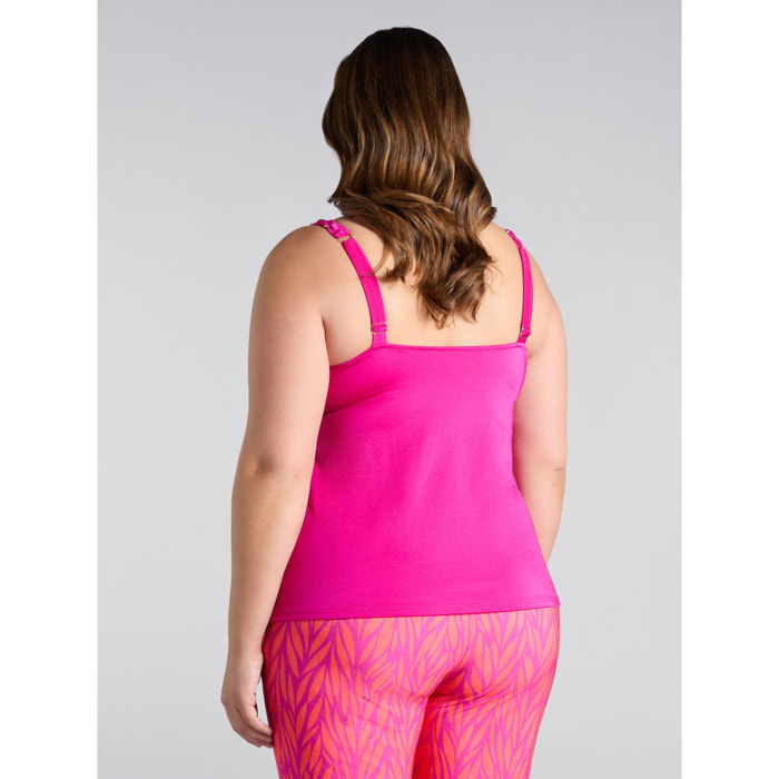 Fiorella Rubino - Top tankini con escote cruzado - Fuchsia