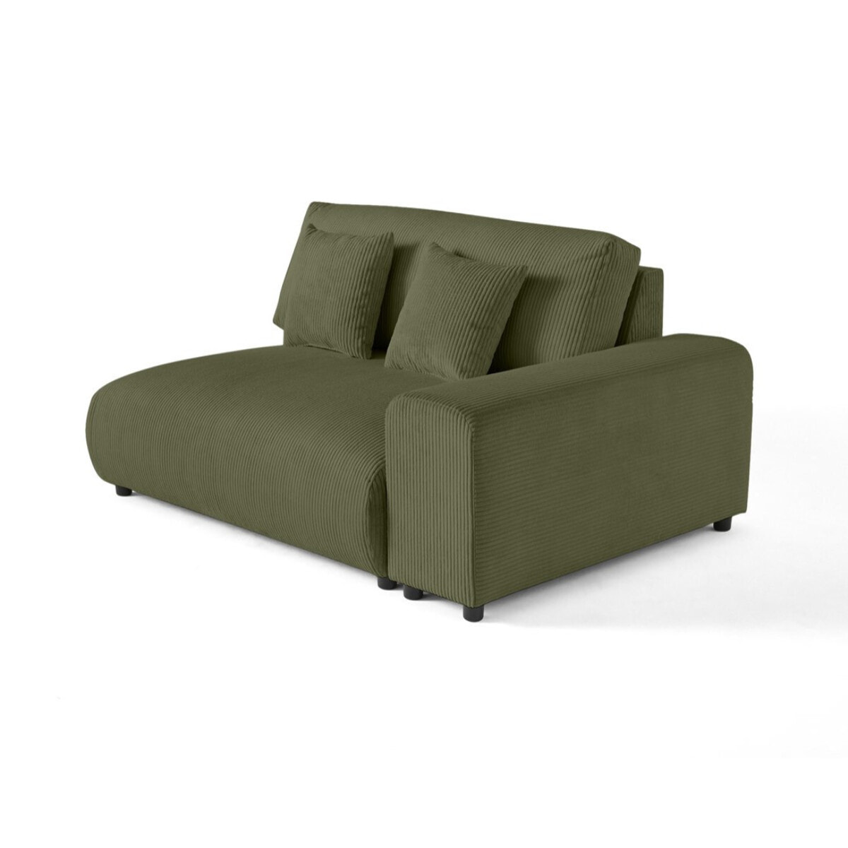Garance - module d'assise 2 places avec accoudoir droit - en velours côtelé - Vert