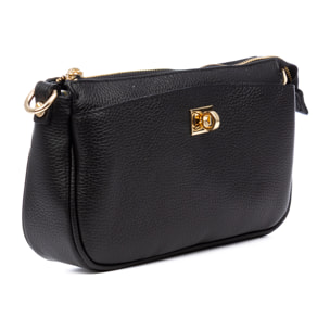 Balzola borsa a spalla donna. Pelle autentica finitura Dollaro.