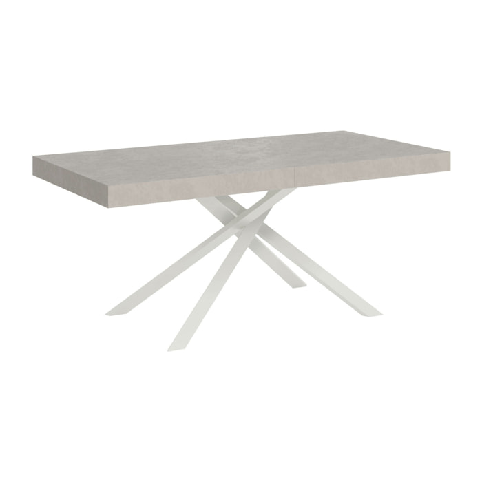 Table extensible 90x200/304cm Karida cachemire pieds blanc