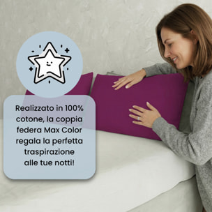 COPPIA FEDERE MAX COLOR, 100% Cotone, Made in Italy - FUCSIA