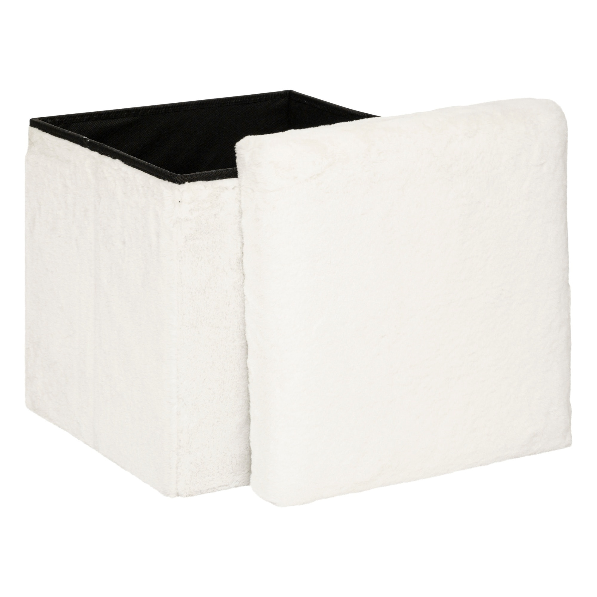 Puff plegable de piel "ezzio", blanco