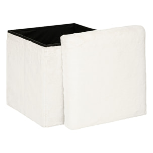 Puff plegable de piel "ezzio", blanco
