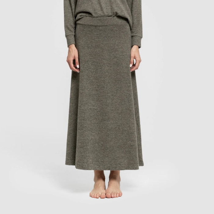 Falda midi evasé new punto extra suave