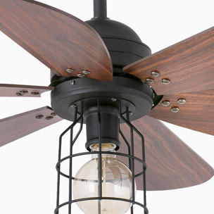 CHICAGO S Ventilatore a soffitto  nero/noce