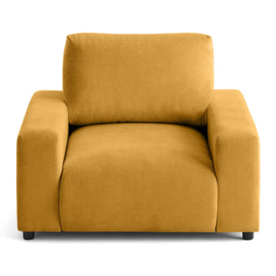 Pivoine - fauteuil en velours texturé - Jaune