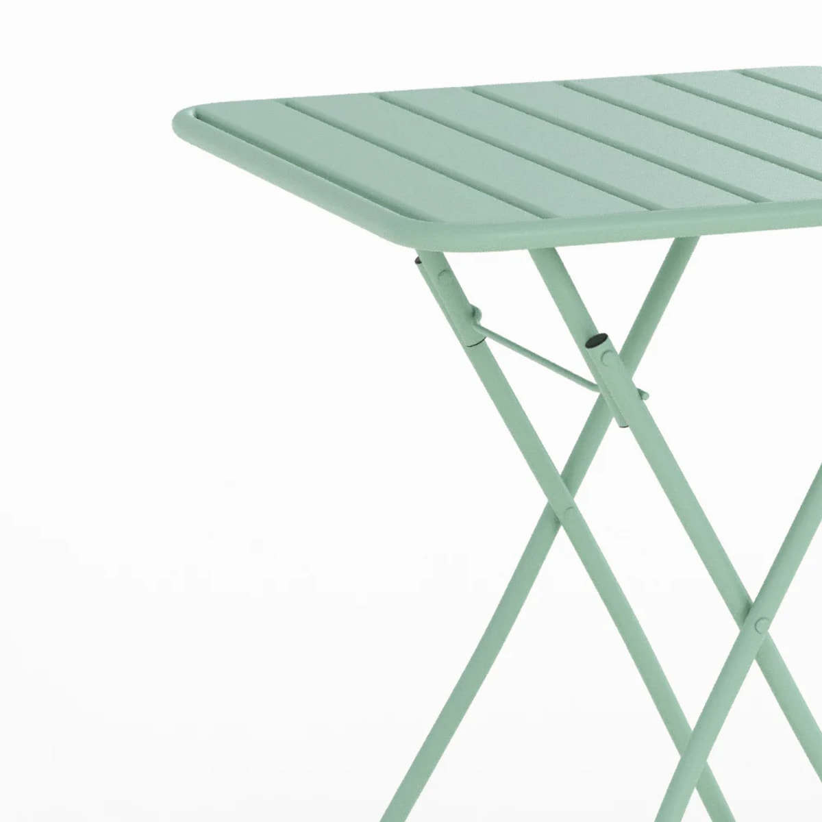 Table de jardin pliante en métal vert clair 2 personnes - Yumi