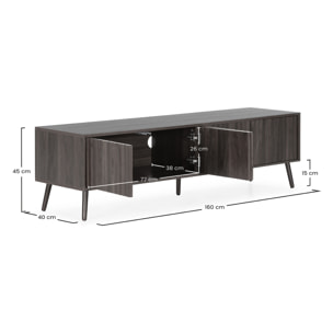 Mueble TV Lluvia 4 puertas efecto Nogal