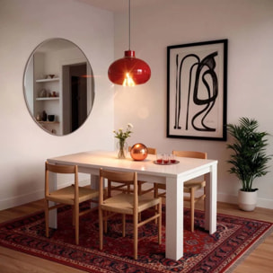 Mesa de comedor Naya en blanco artik 140X80 cm Blanco Artik (Blanco Mate)