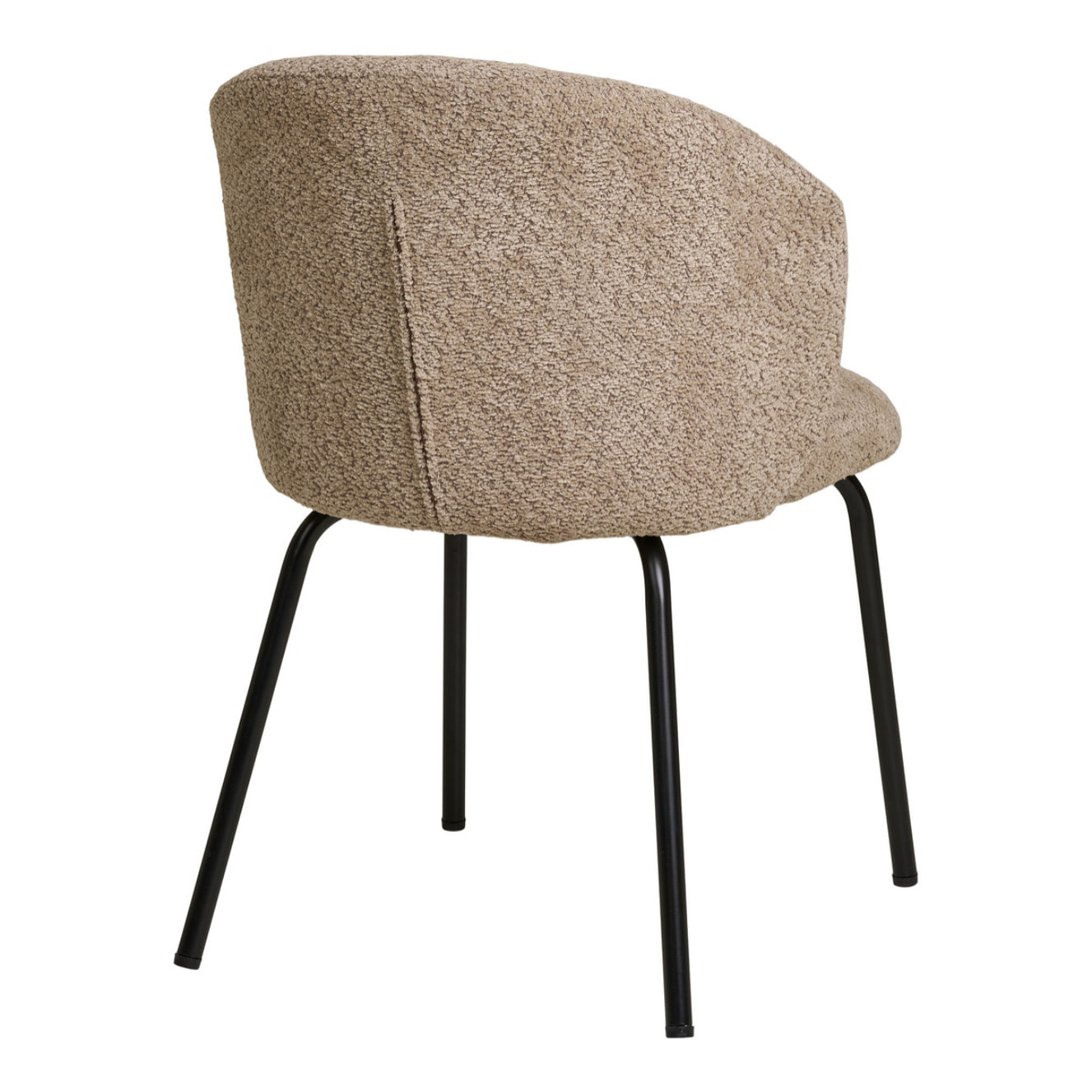 Set 2 sedie da pranzo Safira in Bouclé Beige con Gambe Nere