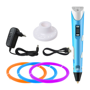 Printer Pen 3D. Alta temperatura, hasta 220 grados. Incluye 3 rollos de filamento PLA de 3 metros.