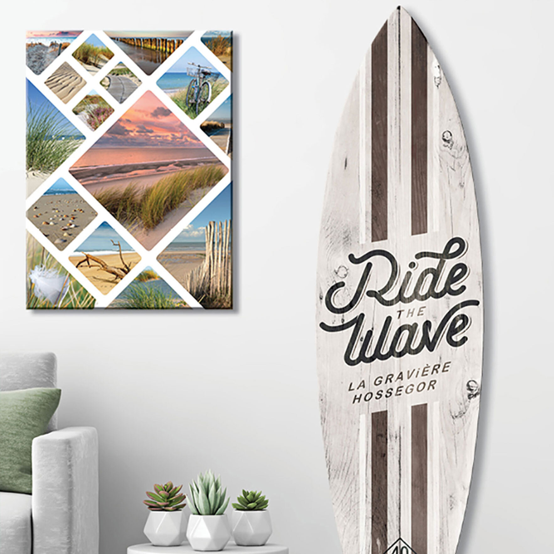 Planche de surf décorative surf hossegor Tableau alu Dibond