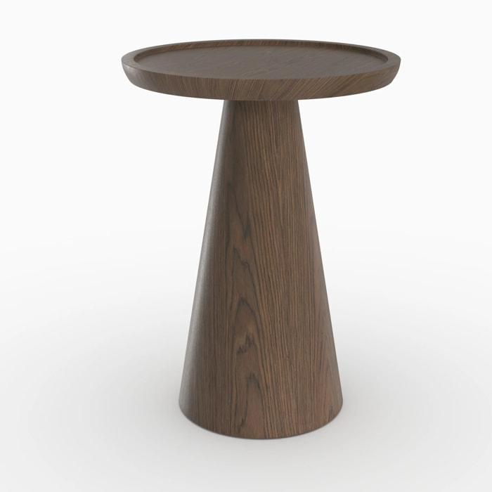 Table d'appoint en placage noyer, D40 cm - Côme
