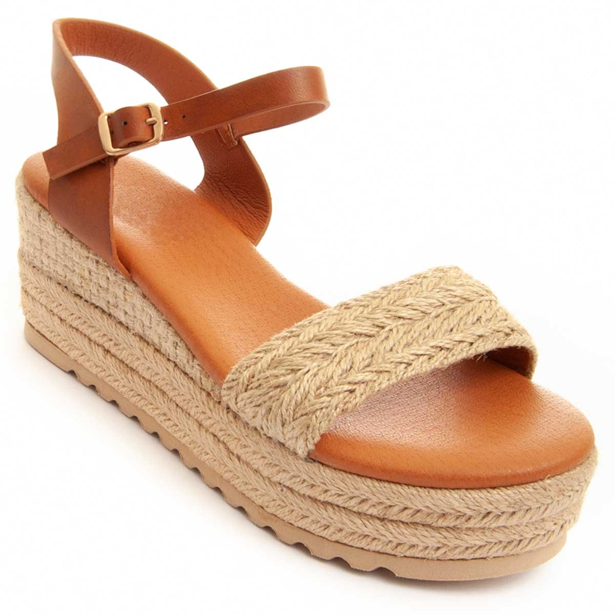 Sandalias de Cuña - Beige - Altura: 6 cm