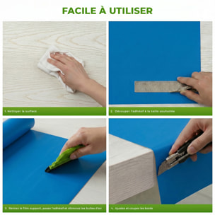 Rouleau adhésif décoratif Vinyle au Mètre - Bleu marine - Sticker Lavable Imperméable Mur Cuisine Meubles