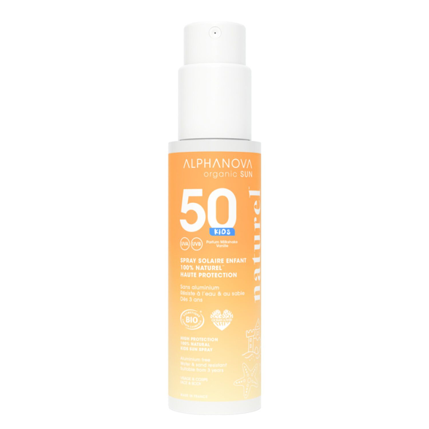 Kids SPF50 - Spray Solaire Enfant 100% Naturel Bio