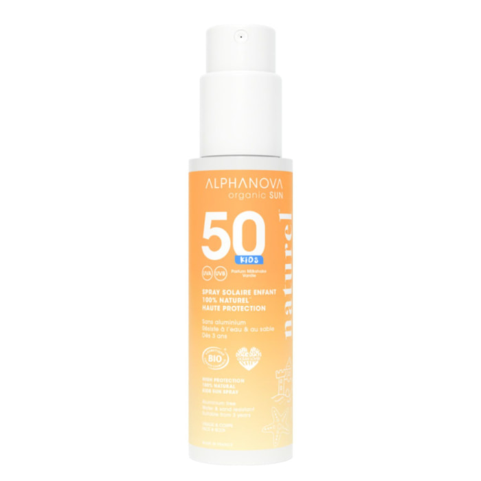 Kids SPF50 - Spray Solaire Enfant 100% Naturel Bio