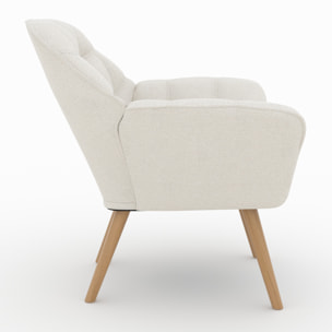 Fauteuil Simba en tissu bouclé blanc