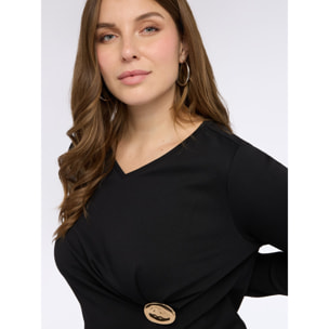 Fiorella Rubino - T-shirt in jersey con design a portafoglio - Nero