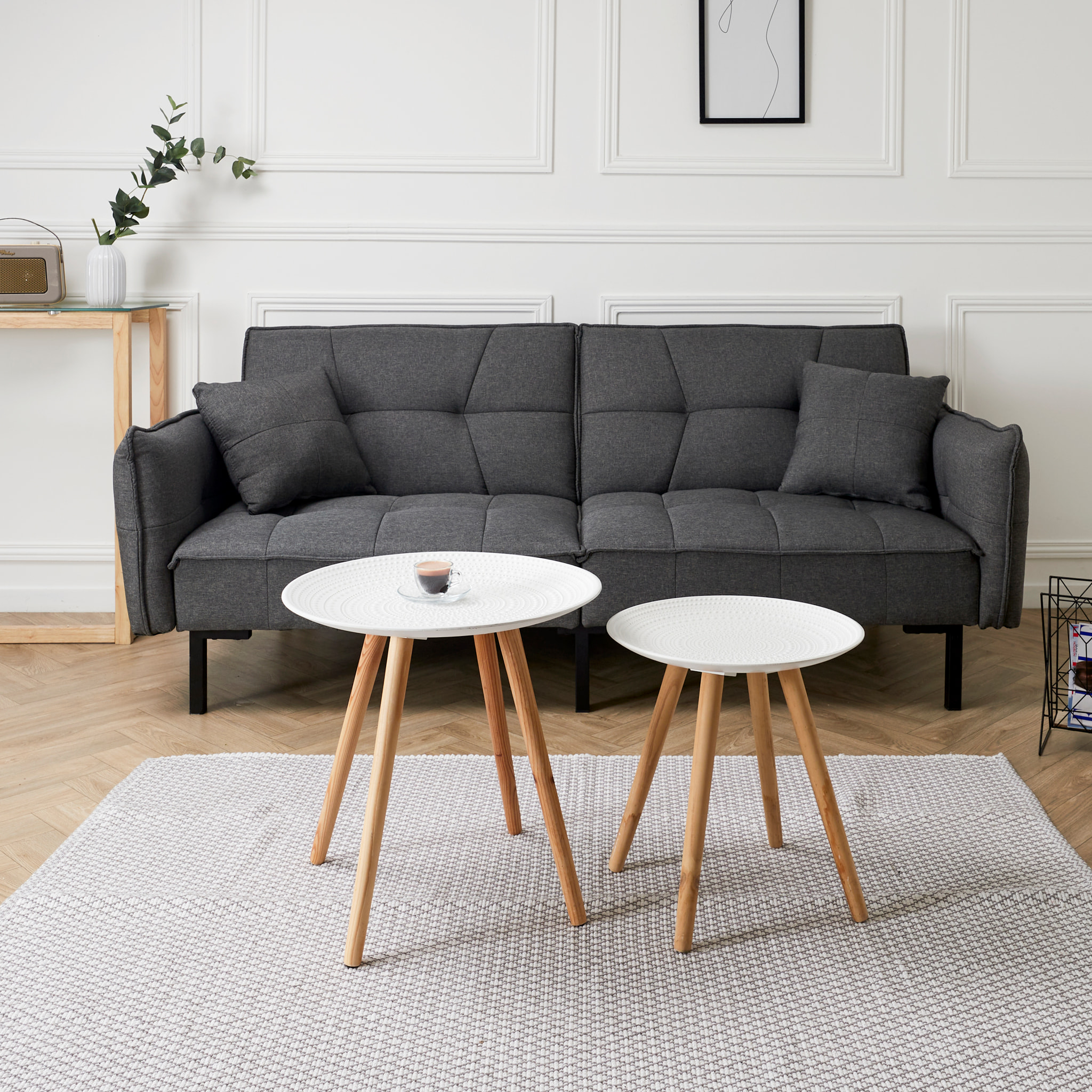 Tables Gigognes Ronde Relief Gouttelette X2